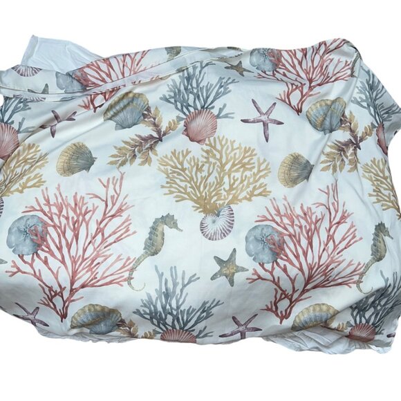 NEW Ocean Sea Life Summer Coral Sea Horses Starfish tabke cloth 80x60 rectangle - Picture 1 of 2